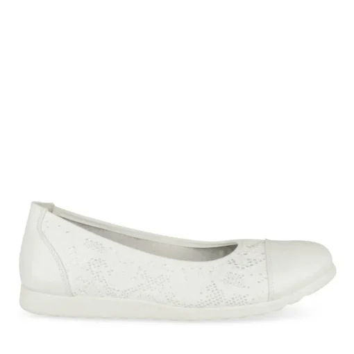 Ballerines Confort BLANC Femme Motif Uni A Enfiler