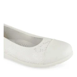 Ballerines Confort BLANC Femme Motif Uni A Enfiler