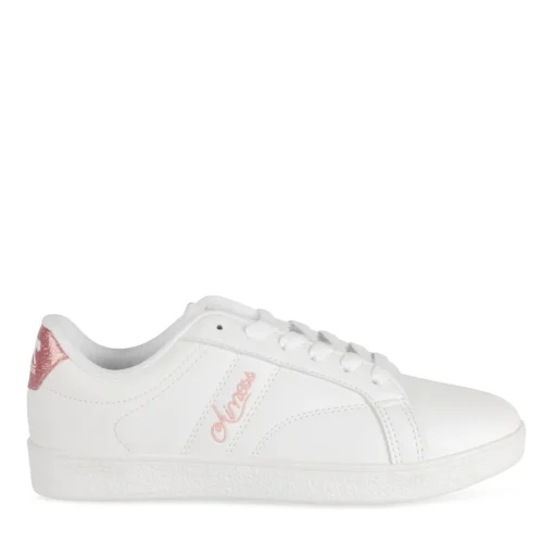 Baskets BLANC Femme Motif Uni Lacets