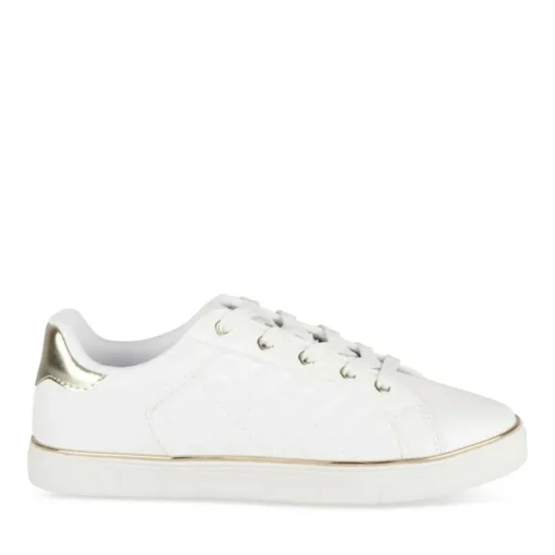 Baskets BLANC Femme Motif Uni Lacets