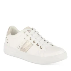 Baskets BLANC Femme Motif Animal Lacets