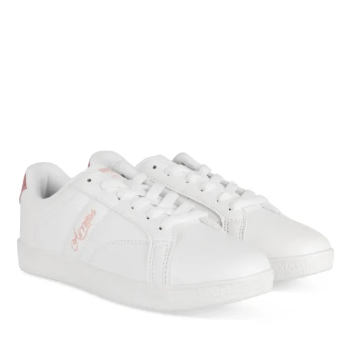 Baskets BLANC Femme Motif Uni Lacets