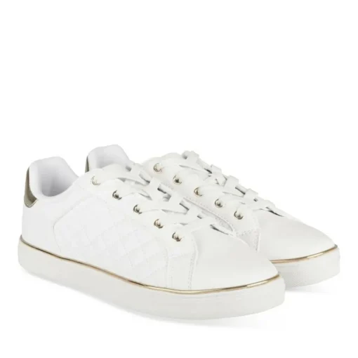 Baskets BLANC Femme Motif Uni Lacets