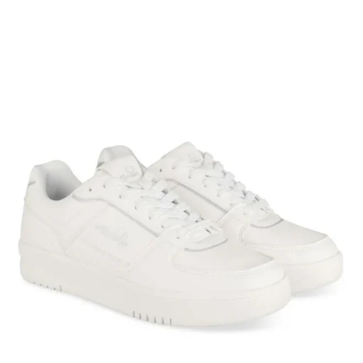 Baskets BLANC Femme Motif Uni Lacets