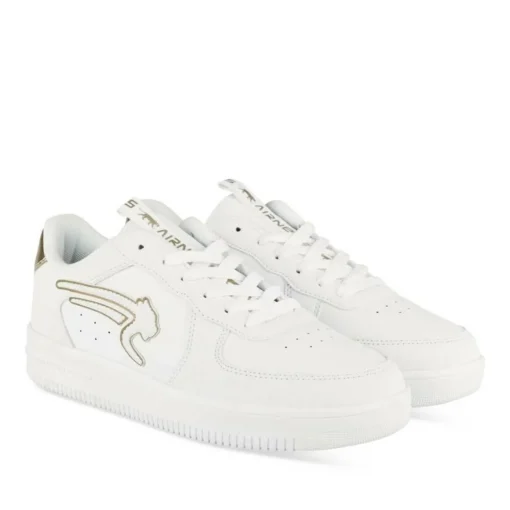 Baskets BLANC Femme Motif Uni Lacets