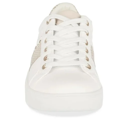 Baskets BLANC Femme Motif Animal Lacets