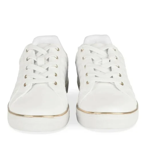 Baskets BLANC Femme Motif Uni Lacets