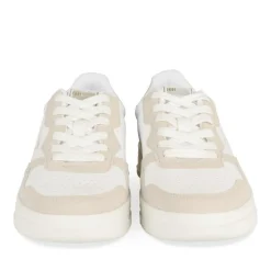 Baskets BLANC Femme Motif Uni Lacets