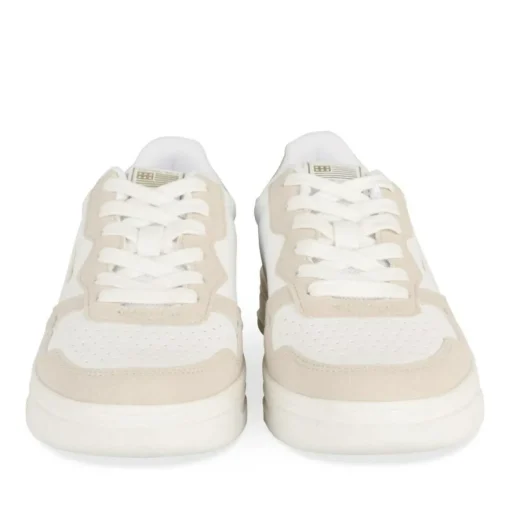Baskets BLANC Femme Motif Uni Lacets