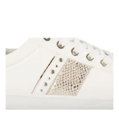 Baskets BLANC Femme Motif Animal Lacets