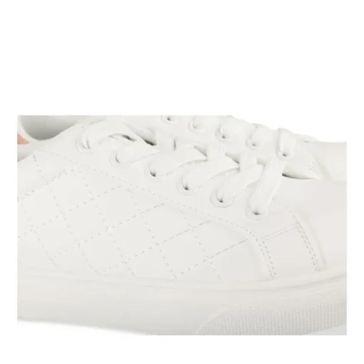 Baskets BLANC Femme Motif Uni Lacets