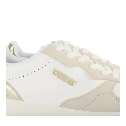 Baskets BLANC Femme Motif Uni Lacets