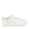 Baskets BLANC Fille Motif Etoiles Lacets