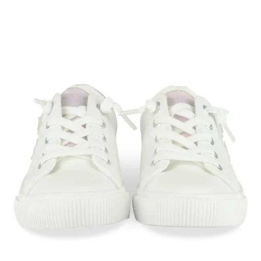 Baskets BLANC Fille Motif Etoiles Lacets