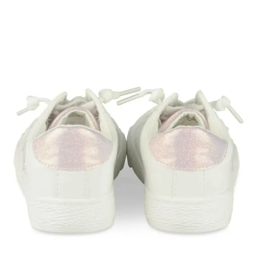 Baskets BLANC Fille Motif Etoiles Lacets