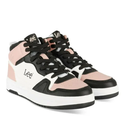 Baskets Montante NOIR Femme Motif Uni Lacets