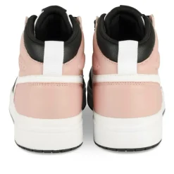 Baskets Montante NOIR Femme Motif Uni Lacets
