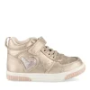 Baskets Montante ROSE Fille Motif Coeurs Scratch