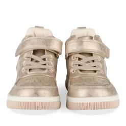 Baskets Montante ROSE Fille Motif Coeurs Scratch