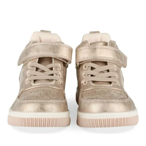 Baskets Montante ROSE Fille Motif Coeurs Scratch