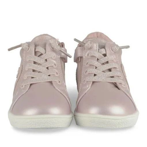 Baskets Montante ROSE Fille Motif Coeurs Fermeture éclair