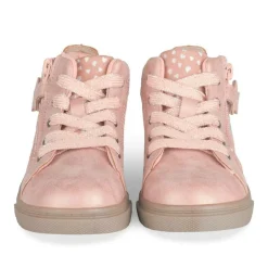 Baskets Montante ROSE Fille Motif Etoiles Lacets