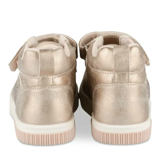 Baskets Montante ROSE Fille Motif Coeurs Scratch