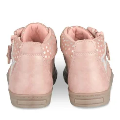 Baskets Montante ROSE Fille Motif Etoiles Lacets