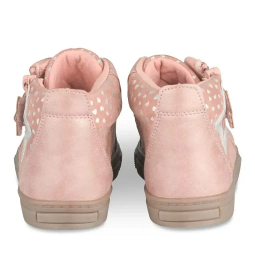 Baskets Montante ROSE Fille Motif Etoiles Lacets