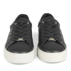 Baskets NOIR Femme Motif Uni Lacets