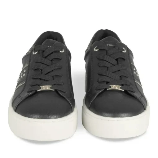 Baskets NOIR Femme Motif Uni Lacets