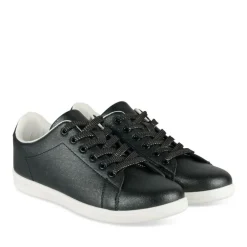 Baskets NOIR Femme Motif Iridescent Lacets