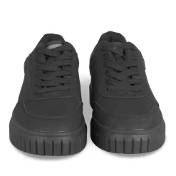 Baskets NOIR Femme Motif Uni Lacets