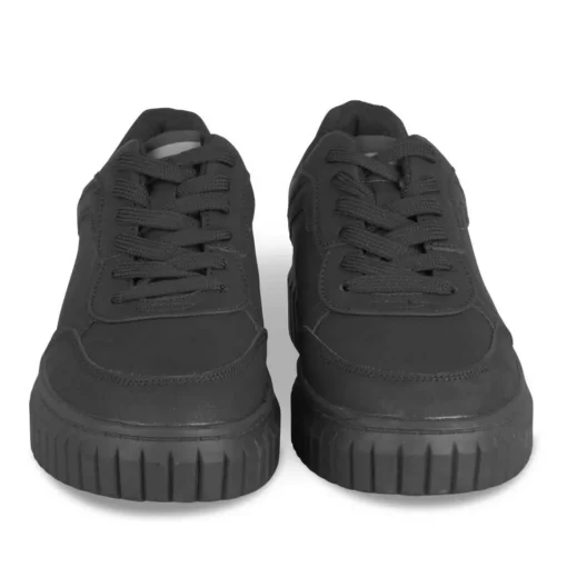 Baskets NOIR Femme Motif Uni Lacets
