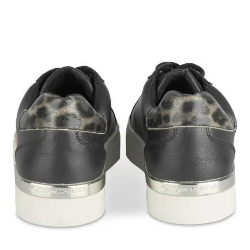 Baskets NOIR Femme Motif Uni Lacets