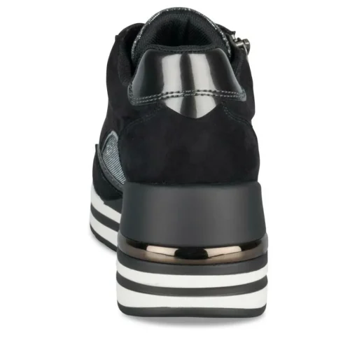 Baskets NOIR Femme Motif Paillettes Lacets