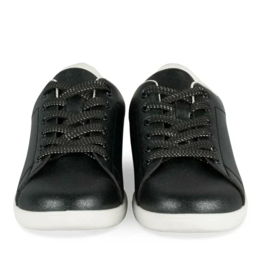 Baskets NOIR Femme Motif Iridescent Lacets