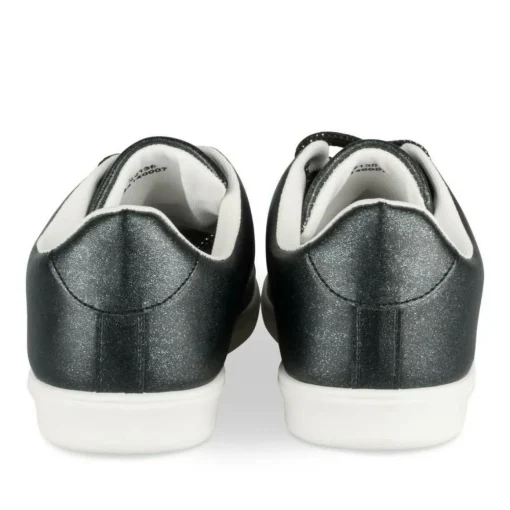 Baskets NOIR Femme Motif Iridescent Lacets