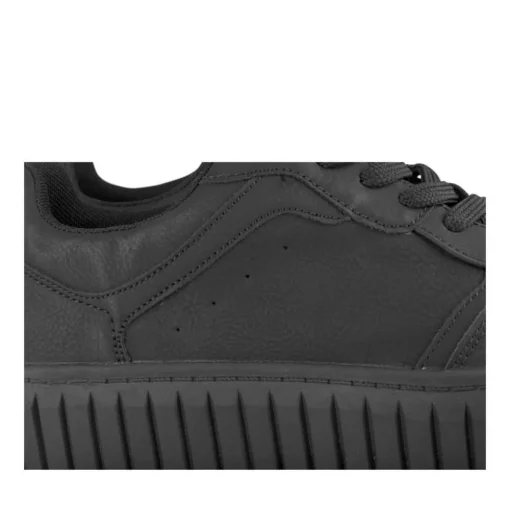 Baskets NOIR Femme Motif Uni Lacets