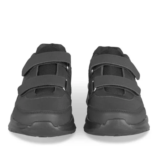 Baskets NOIR Garçon Motif Uni Lacets