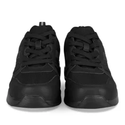 Baskets NOIR Garçon Motif Uni A Enfiler