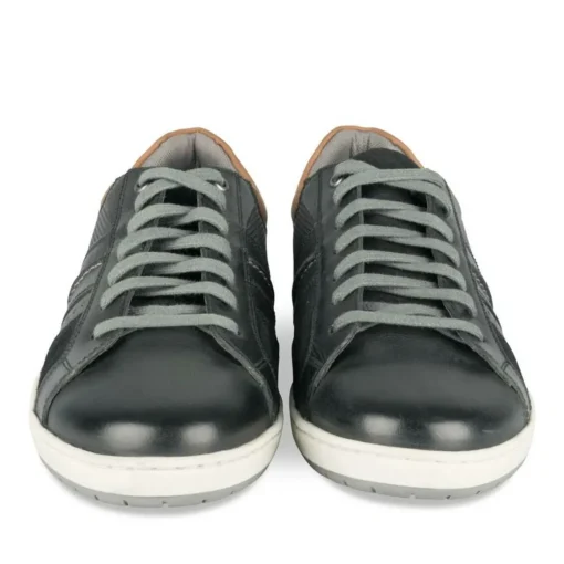 Baskets NOIR Homme CUIR Motif Uni Lacets