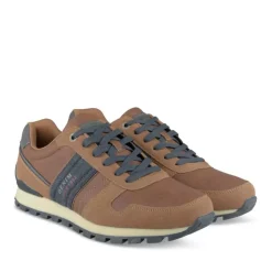 Baskets Running MARRON Homme Motif Uni Lacets