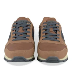 Baskets Running MARRON Homme Motif Uni Lacets