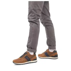 Baskets Running MARRON Homme Motif Uni Lacets