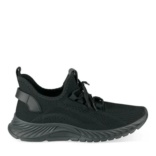 Baskets Running NOIR Femme Motif Uni A Enfiler