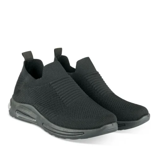 Baskets Running NOIR Femme Motif Uni A Enfiler