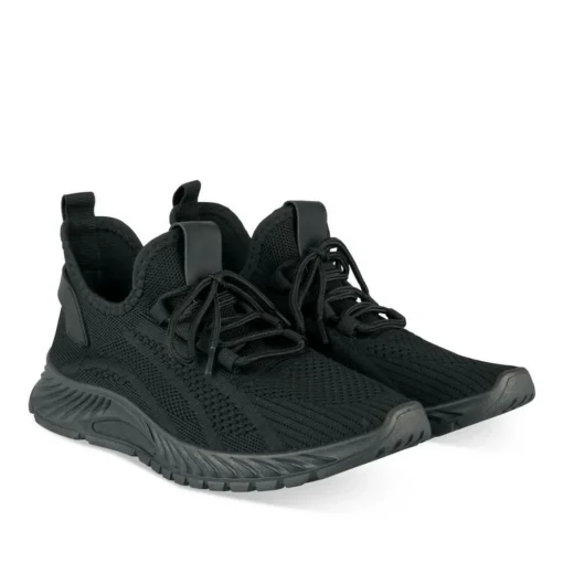 Baskets Running NOIR Femme Motif Uni A Enfiler