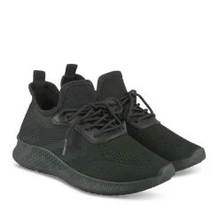 Baskets Running NOIR Femme Motif Uni Lacets