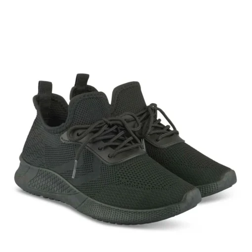Baskets Running NOIR Femme Motif Uni Lacets